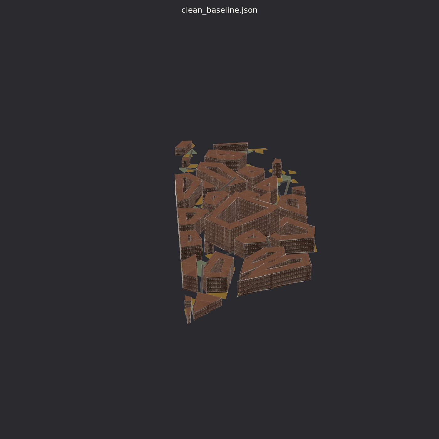 Isometric render of the clean-baseline scenario