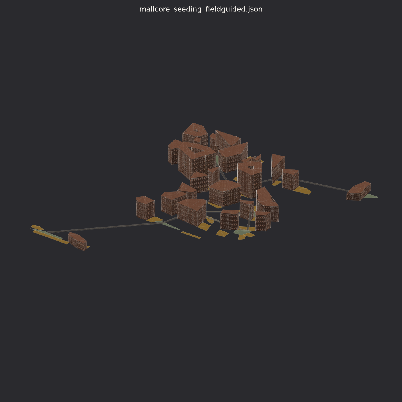 Isometric render of MALL_CORE with FieldGuided seeding