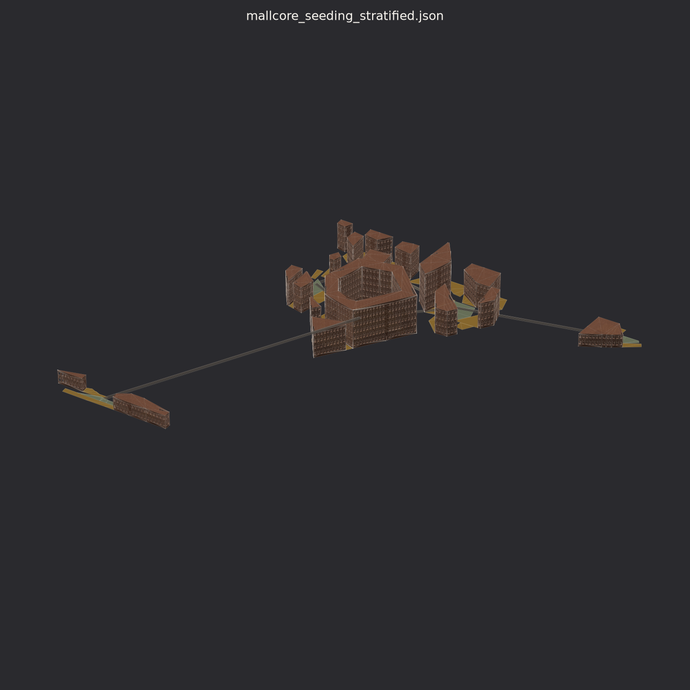 Isometric render of MALL_CORE with Stratified seeding
